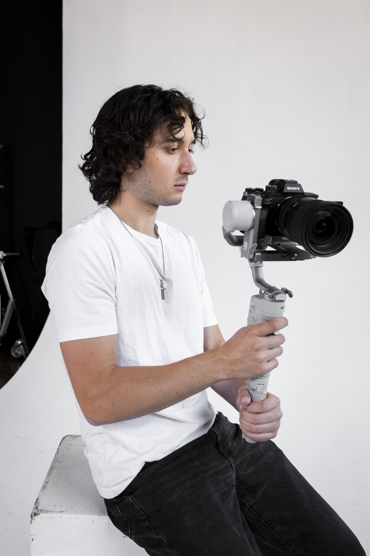 Ayden with camera and gimbal